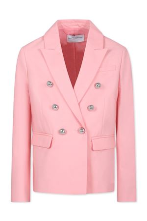 Blazer doppiopetto in cotone rosa pastello ERMANNO SCERVINO KIDS | SFGC005CCA276C017